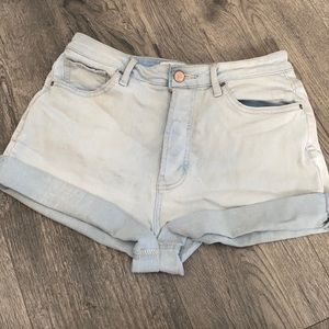 High waisted button up shorts